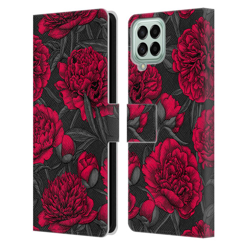 Katerina Kirilova Floral Patterns Night Peony Garden Leather Book Wallet Case Cover For Samsung Galaxy M53 (2022)