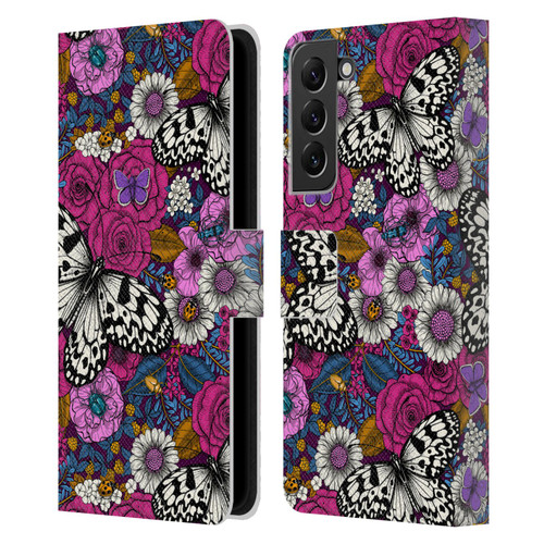 Katerina Kirilova Floral Patterns Colorful Garden Leather Book Wallet Case Cover For Samsung Galaxy S22+ 5G