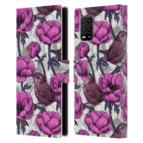 Katerina Kirilova Floral Patterns Wrens In Anemone Garden Leather Book Wallet Case Cover For Xiaomi Mi 10 Lite 5G