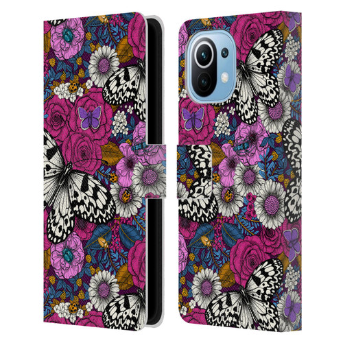 Katerina Kirilova Floral Patterns Colorful Garden Leather Book Wallet Case Cover For Xiaomi Mi 11