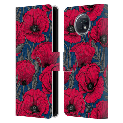 Katerina Kirilova Floral Patterns Night Poppy Garden Leather Book Wallet Case Cover For Xiaomi Redmi Note 9T 5G