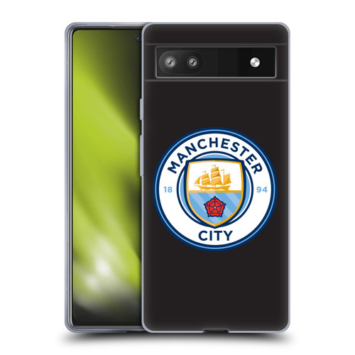 Manchester City Man City FC Badge Black Full Colour Soft Gel Case for Google Pixel 6a