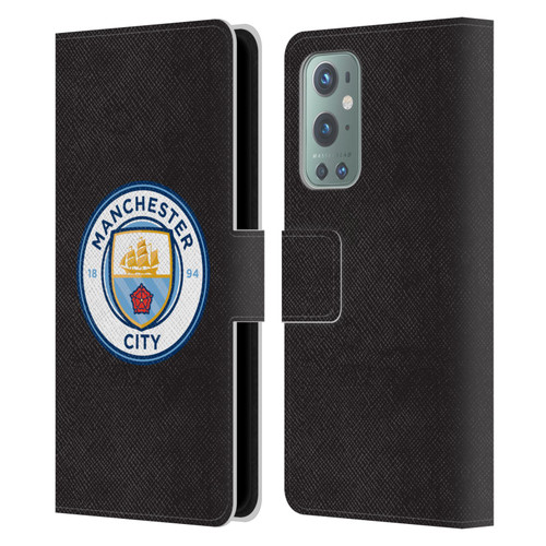 Manchester City Man City FC Badge Black Full Colour Leather Book Wallet Case Cover For OnePlus 9