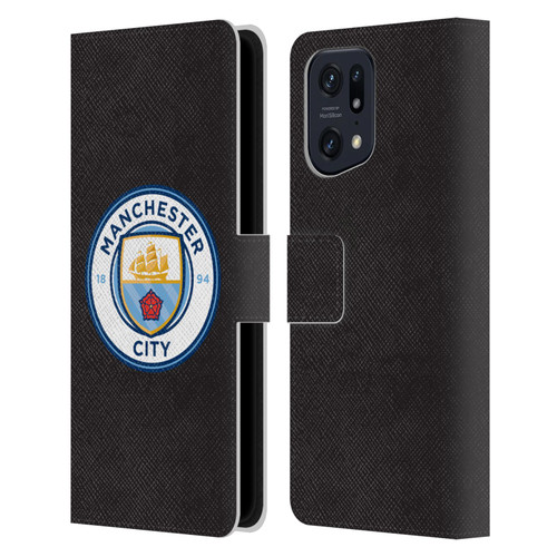Manchester City Man City FC Badge Black Full Colour Leather Book Wallet Case Cover For OPPO Find X5