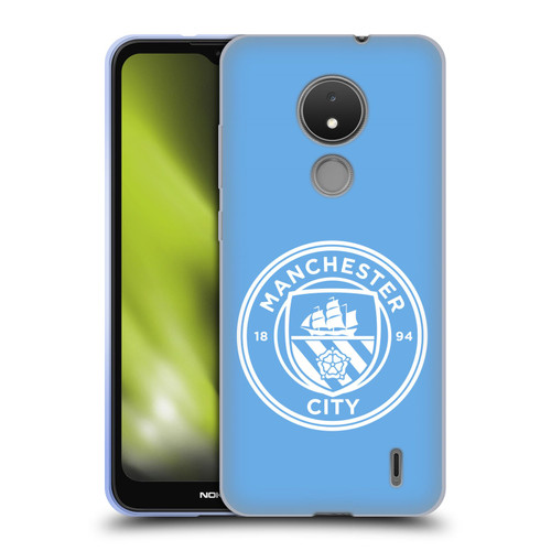 Manchester City Man City FC Badge Blue White Mono Soft Gel Case for Nokia C21