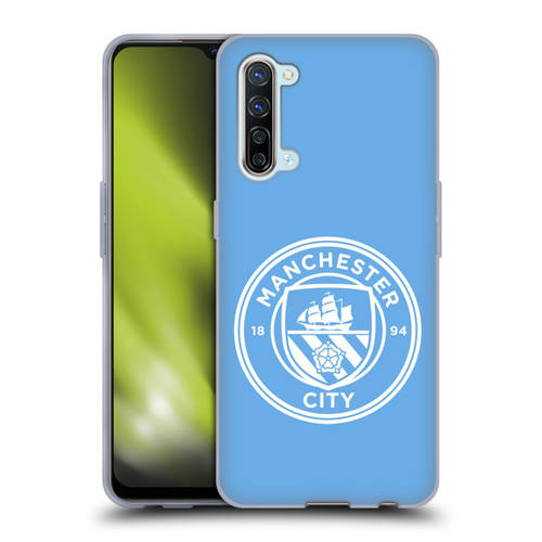 Manchester City Man City FC Badge Blue White Mono Soft Gel Case for OPPO Find X2 Lite 5G