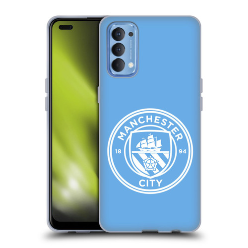 Manchester City Man City FC Badge Blue White Mono Soft Gel Case for OPPO Reno 4 5G