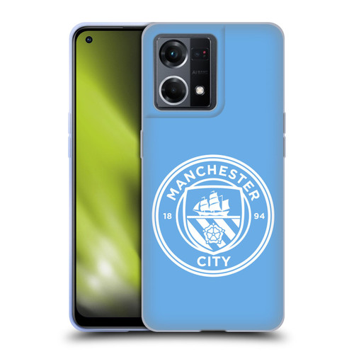 Manchester City Man City FC Badge Blue White Mono Soft Gel Case for OPPO Reno8 4G