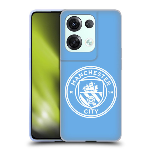 Manchester City Man City FC Badge Blue White Mono Soft Gel Case for OPPO Reno8 Pro