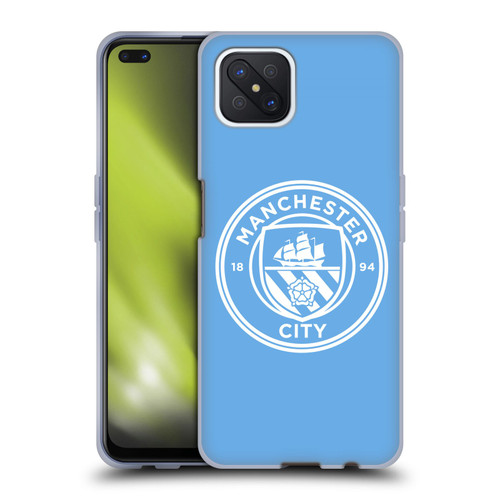 Manchester City Man City FC Badge Blue White Mono Soft Gel Case for OPPO Reno4 Z 5G