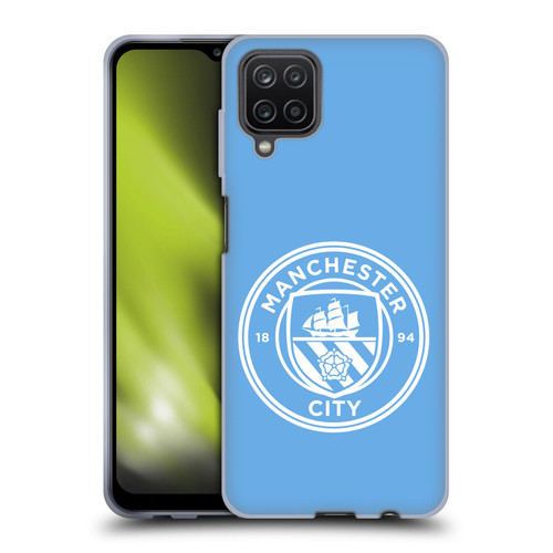 Manchester City Man City FC Badge Blue White Mono Soft Gel Case for Samsung Galaxy A12 (2020)