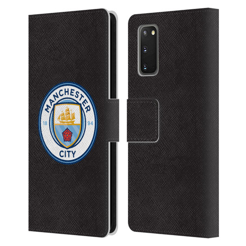 Manchester City Man City FC Badge Black Full Colour Leather Book Wallet Case Cover For Samsung Galaxy S20 / S20 5G