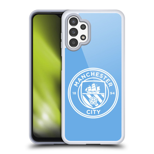 Manchester City Man City FC Badge Blue White Mono Soft Gel Case for Samsung Galaxy A13 (2022)