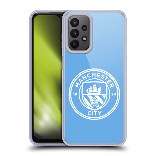 Manchester City Man City FC Badge Blue White Mono Soft Gel Case for Samsung Galaxy A23 / 5G (2022)