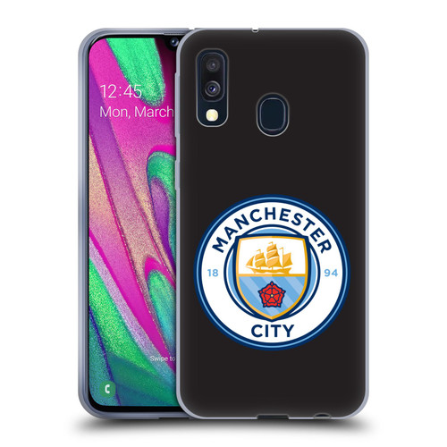 Manchester City Man City FC Badge Black Full Colour Soft Gel Case for Samsung Galaxy A40 (2019)