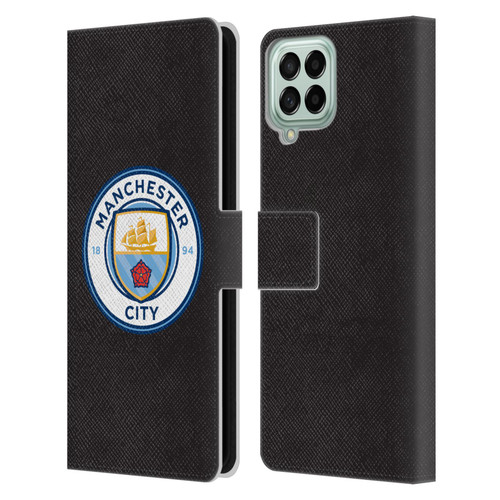 Manchester City Man City FC Badge Black Full Colour Leather Book Wallet Case Cover For Samsung Galaxy M53 (2022)