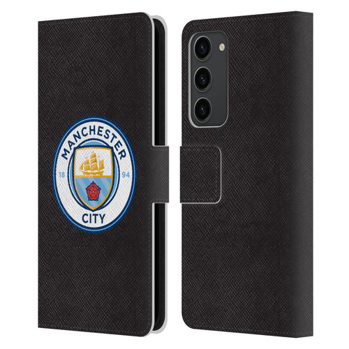 Manchester City Man City FC Badge Black Full Colour Leather Book Wallet Case Cover For Samsung Galaxy S23+ 5G