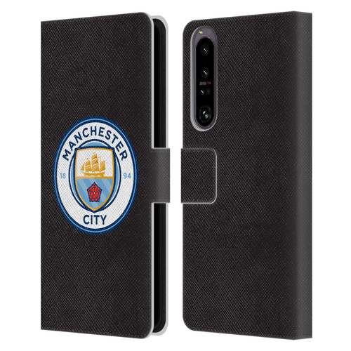Manchester City Man City FC Badge Black Full Colour Leather Book Wallet Case Cover For Sony Xperia 1 IV