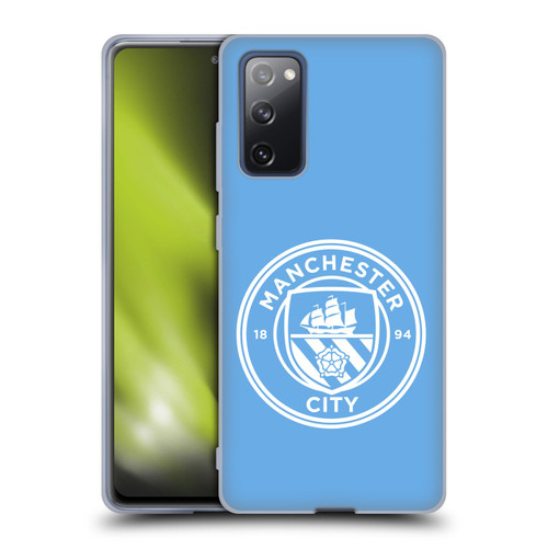 Manchester City Man City FC Badge Blue White Mono Soft Gel Case for Samsung Galaxy S20 FE / 5G