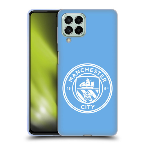 Manchester City Man City FC Badge Blue White Mono Soft Gel Case for Samsung Galaxy M53 (2022)