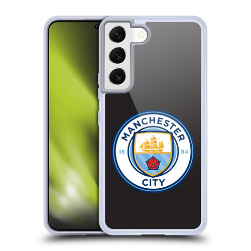 Manchester City Man City FC Badge Black Full Colour Soft Gel Case for Samsung Galaxy S22 5G