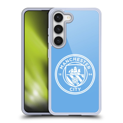 Manchester City Man City FC Badge Blue White Mono Soft Gel Case for Samsung Galaxy S23 5G