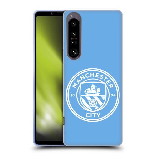Manchester City Man City FC Badge Blue White Mono Soft Gel Case for Sony Xperia 1 IV