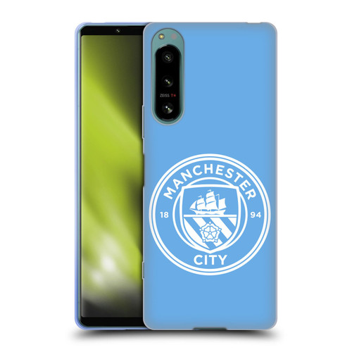 Manchester City Man City FC Badge Blue White Mono Soft Gel Case for Sony Xperia 5 IV