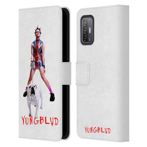 Yungblud Graphics Strawberry Lipstick Leather Book Wallet Case Cover For HTC Desire 21 Pro 5G