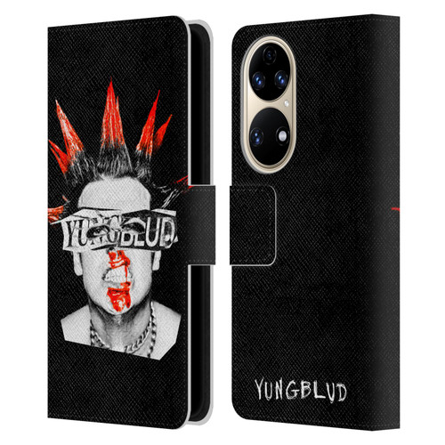 Yungblud Graphics Face Leather Book Wallet Case Cover For Huawei P50