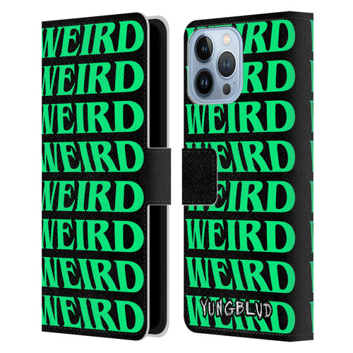 Yungblud Graphics Weird! Text Leather Book Wallet Case Cover For Apple iPhone 13 Pro Max