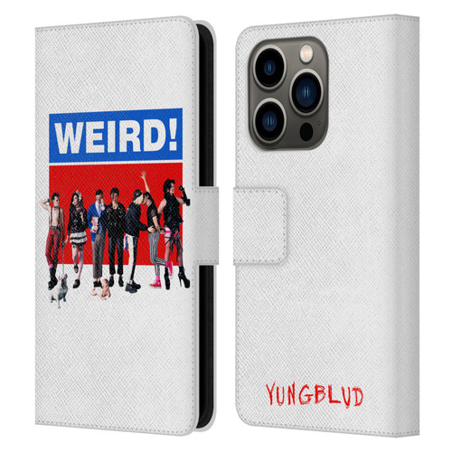 Yungblud Graphics Weird! Leather Book Wallet Case Cover For Apple iPhone 14 Pro