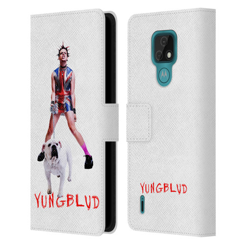 Yungblud Graphics Strawberry Lipstick Leather Book Wallet Case Cover For Motorola Moto E7