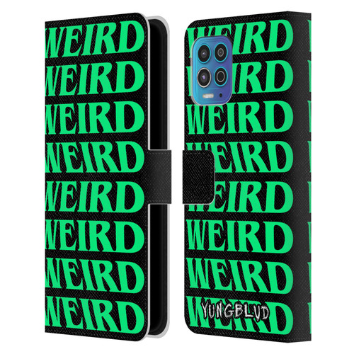 Yungblud Graphics Weird! Text Leather Book Wallet Case Cover For Motorola Moto G100