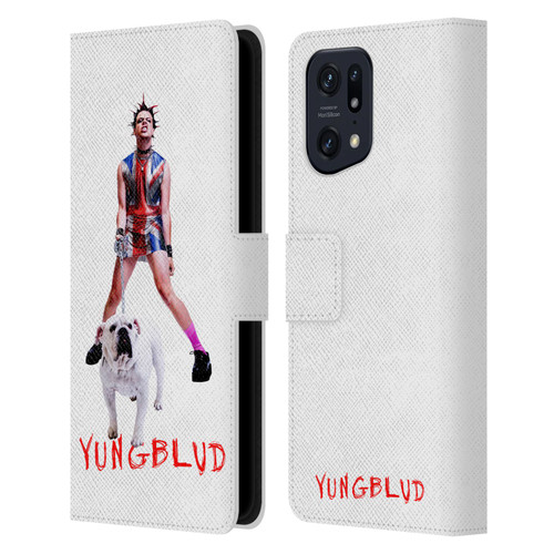 Yungblud Graphics Strawberry Lipstick Leather Book Wallet Case Cover For OPPO Find X5