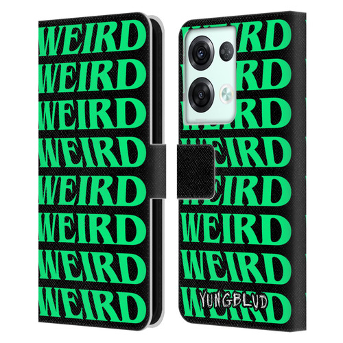 Yungblud Graphics Weird! Text Leather Book Wallet Case Cover For OPPO Reno8 Pro