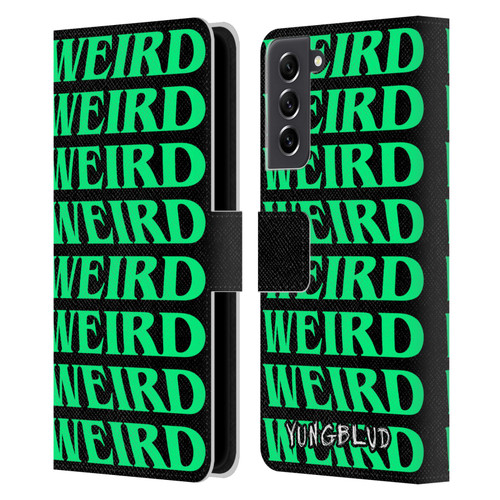 Yungblud Graphics Weird! Text Leather Book Wallet Case Cover For Samsung Galaxy S21 FE 5G