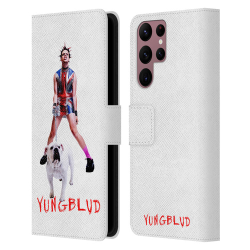 Yungblud Graphics Strawberry Lipstick Leather Book Wallet Case Cover For Samsung Galaxy S22 Ultra 5G