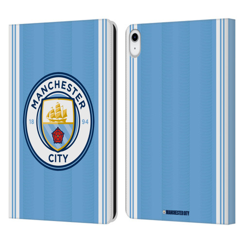 Manchester City Man City FC 2023/24 Badge Kit Home Leather Book Wallet Case Cover For Apple iPad 10.9 (2022)