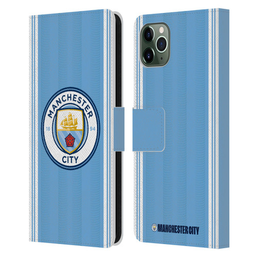 Manchester City Man City FC 2023/24 Badge Kit Home Leather Book Wallet Case Cover For Apple iPhone 11 Pro Max