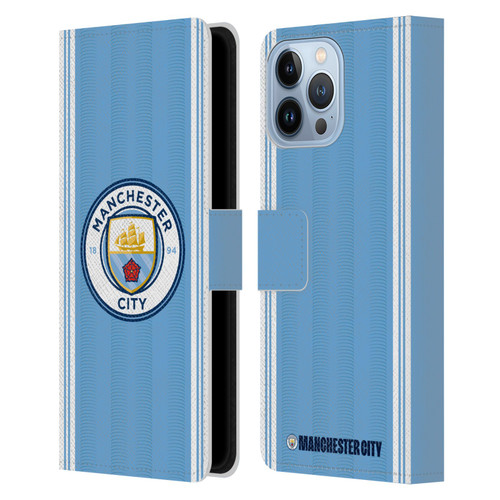 Manchester City Man City FC 2023/24 Badge Kit Home Leather Book Wallet Case Cover For Apple iPhone 13 Pro Max