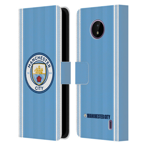 Manchester City Man City FC 2023/24 Badge Kit Home Leather Book Wallet Case Cover For Nokia C10 / C20