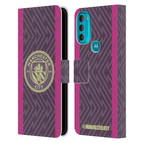 Manchester City Man City FC 2023/24 Badge Kit Home Goalkeeper Leather Book Wallet Case Cover For Motorola Moto G71 5G