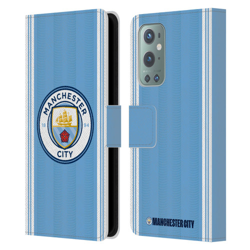 Manchester City Man City FC 2023/24 Badge Kit Home Leather Book Wallet Case Cover For OnePlus 9