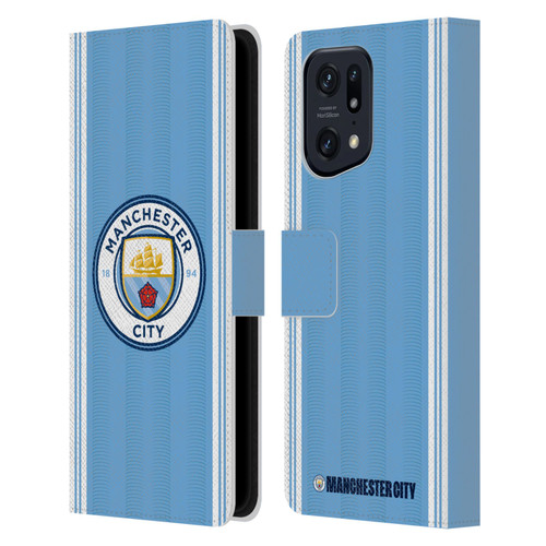 Manchester City Man City FC 2023/24 Badge Kit Home Leather Book Wallet Case Cover For OPPO Find X5 Pro