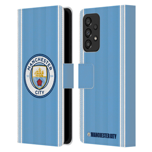 Manchester City Man City FC 2023/24 Badge Kit Home Leather Book Wallet Case Cover For Samsung Galaxy A33 5G (2022)