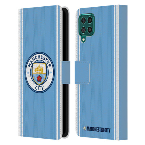 Manchester City Man City FC 2023/24 Badge Kit Home Leather Book Wallet Case Cover For Samsung Galaxy F62 (2021)