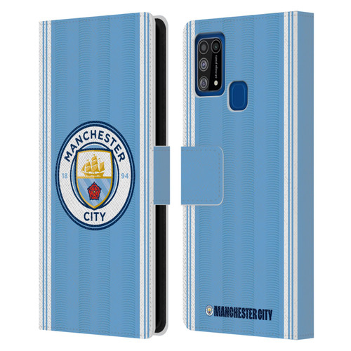 Manchester City Man City FC 2023/24 Badge Kit Home Leather Book Wallet Case Cover For Samsung Galaxy M31 (2020)