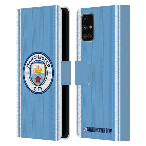 Manchester City Man City FC 2023/24 Badge Kit Home Leather Book Wallet Case Cover For Samsung Galaxy M31s (2020)