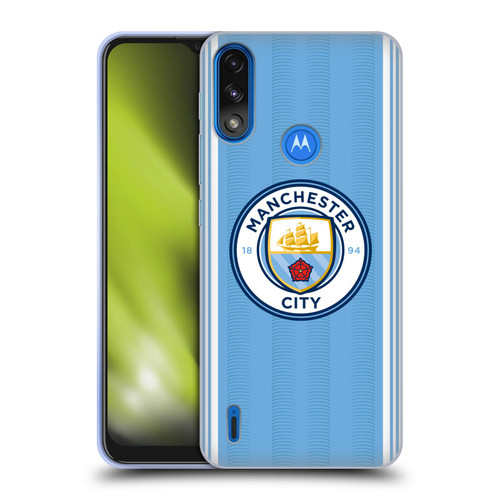 Manchester City Man City FC 2023/24 Badge Kit Home Soft Gel Case for Motorola Moto E7 Power / Moto E7i Power